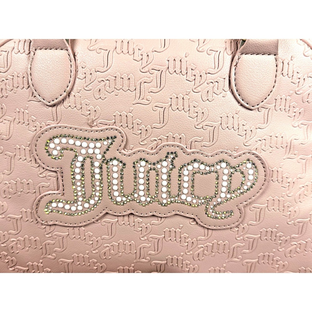 Juicy Couture Pink Diamond Satchel String of Pearls Embossed Dome Bag - Picture 3 of 10
